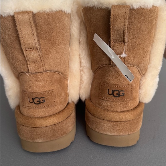UGG s. 7 Chestnut Suede Boots with Cream Shearling new w tags no box - Picture 3 of 7